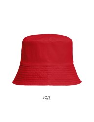 Καπέλο τύπου ψαρέματος (Bucket nylon 03999) κόκκινο ( απο την άλλη πλευρά είναι μπλέ σκούρο)